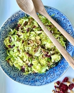 shredded brussel sprouts, cranberries and walnuts salad