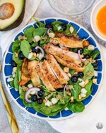spring blueberry, avocado, spinach and chicken salad