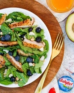 spring blueberry, avocado, spinach and chicken salad