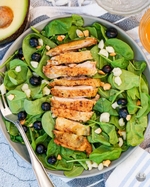 spring blueberry, avocado, spinach and chicken salad