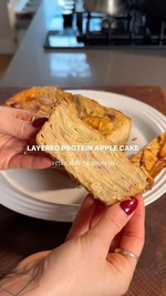 layered apple protein cake