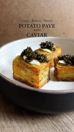 potato pavé with caviar