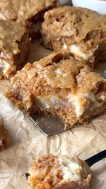 carrot cake blondies with cream cheese filling