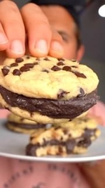 chocolate chip oreo protein cookie ice cream sandwich