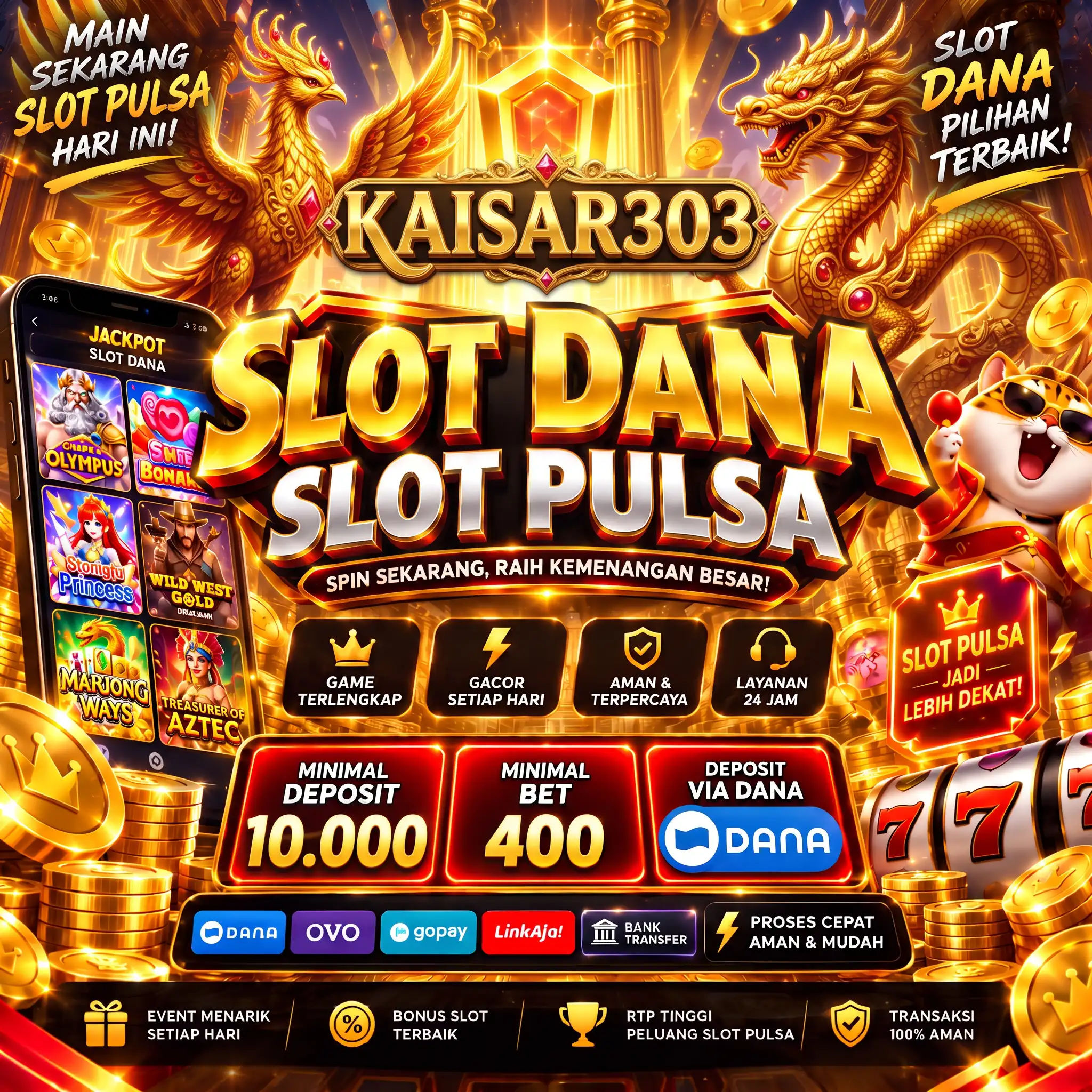 KAISAR303: Slot Dana Rekomendasi Holman Trik Mudah Menang Pedoman Slot Pulsa