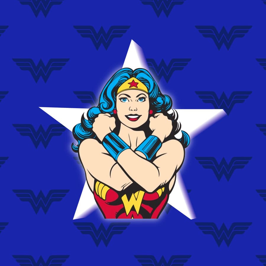 Wonder Woman, superheroína, DC Comics, amazona, princesa, mujer maravilla, logo, fondo azul