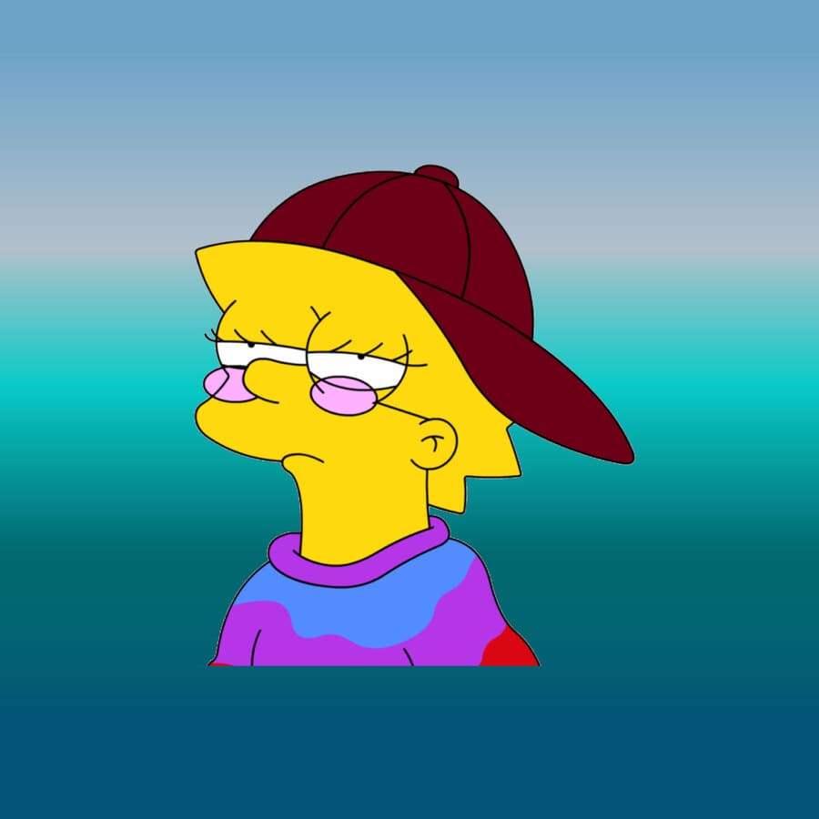 Los Simpson, Lisa, estudiando, expresiones, vestido, naranja, personaje, animado