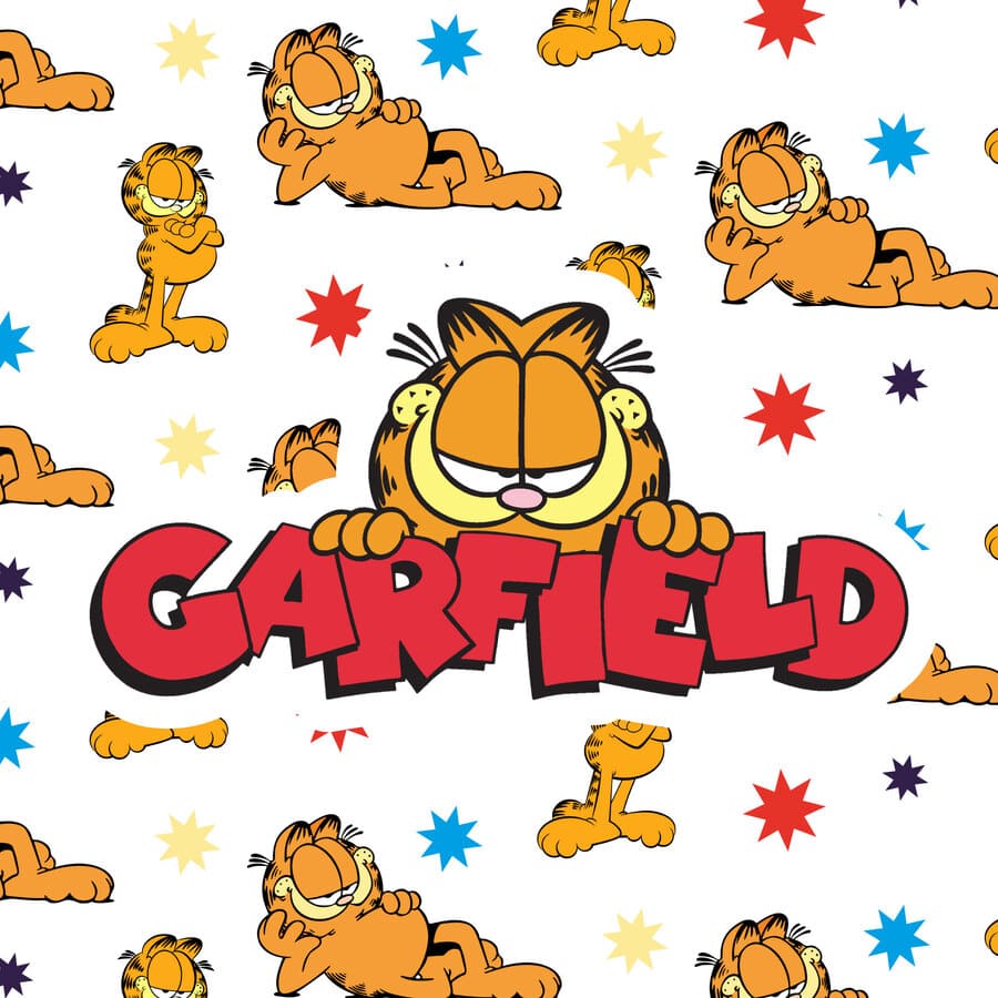 Garfield, gato, peso, estrellas, dormir, lunes, pereza