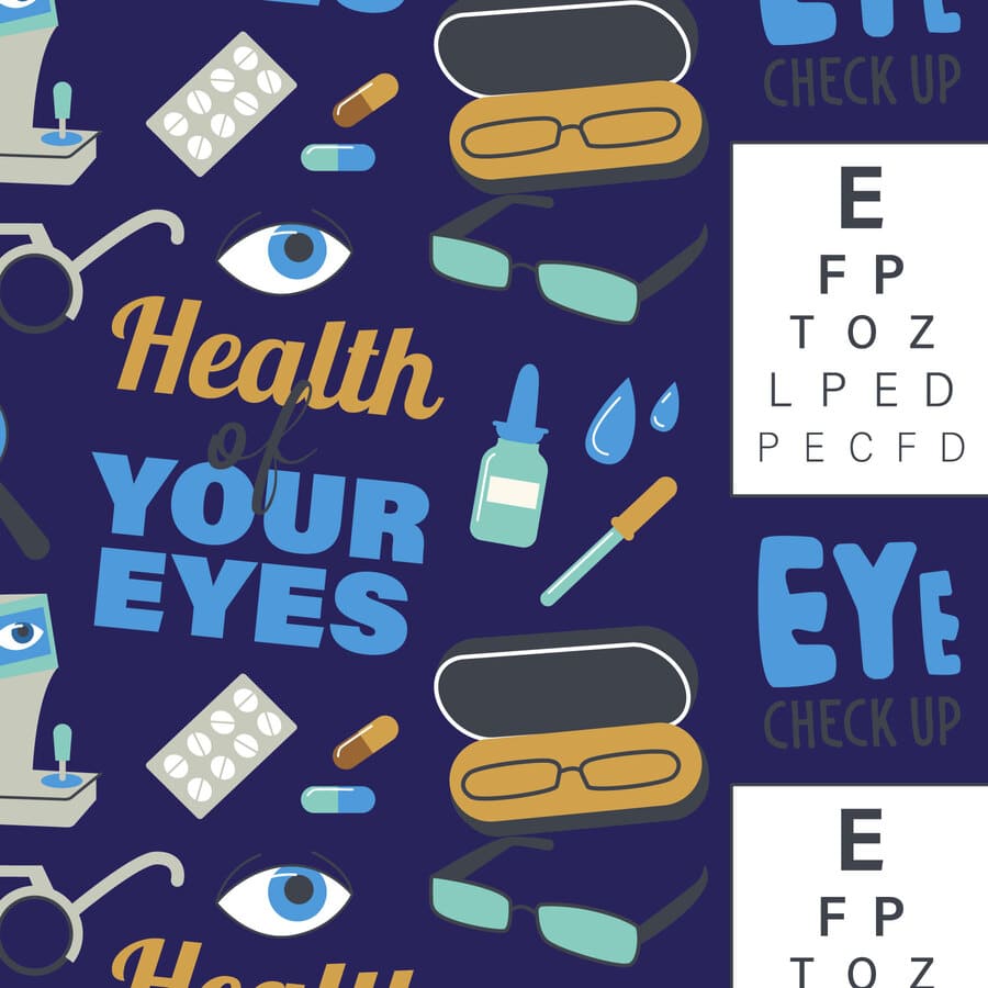 Oftalmología, cartilla de Snellen, lentes, ojos, gotero, gafas, cubre, gafas, lupas, medicamentos