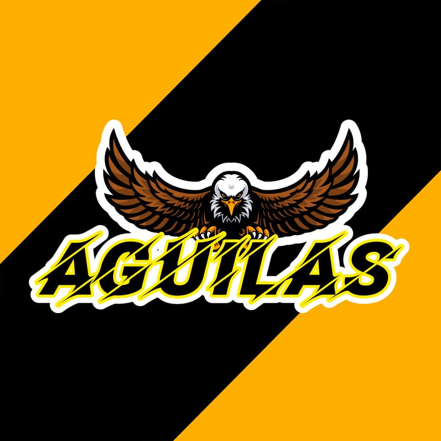Beisbol dominicano, águila, volando, equipo, pelota, bate, amarillo, negro.
