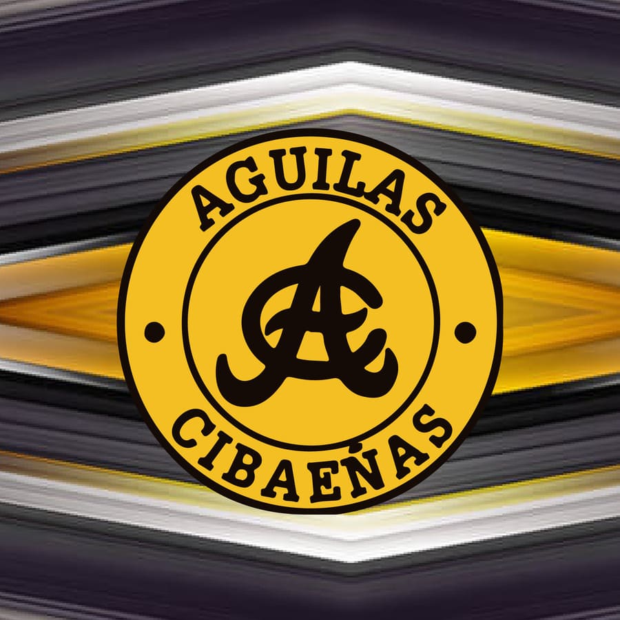 Beisbol dominicano, águila, volando, equipo, pelota, bate, amarillo, negro.