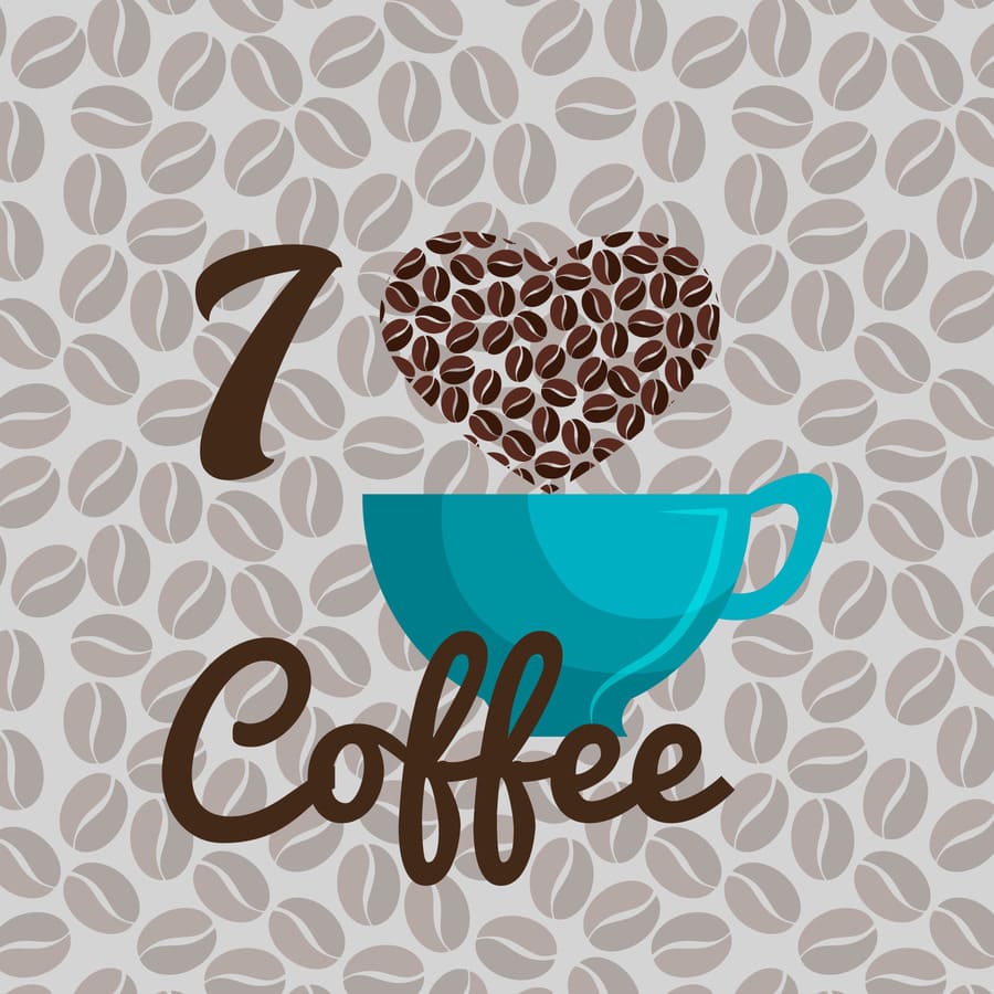 Café, aperitivo, semillas de café, amor, tasa, pasión, azúcar.