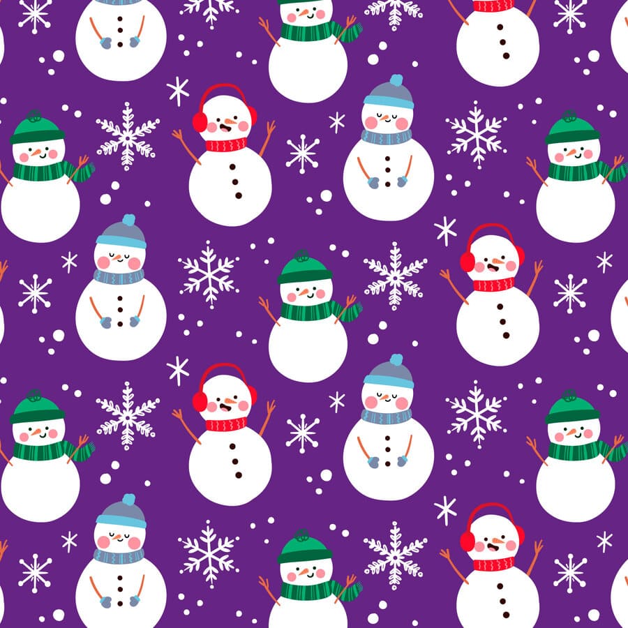 Navidad, muñecos de nieves, copos de nieves, gorros de colores, bufandas, guantes.