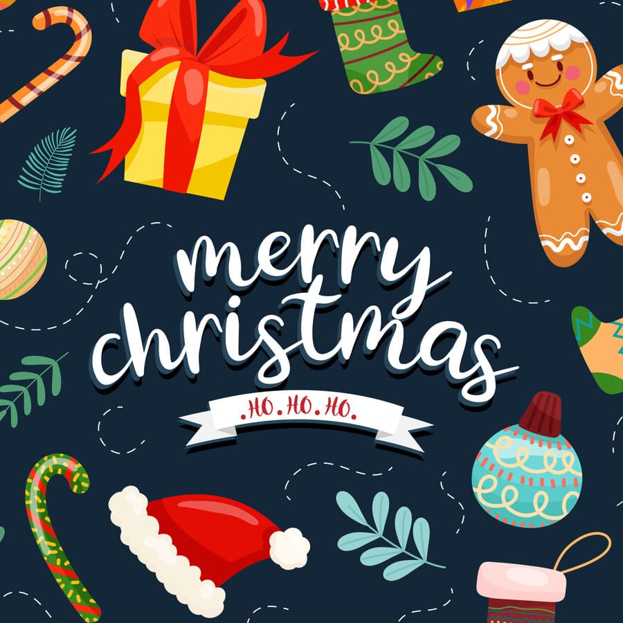 Navidad, regalos, bastones, bolas de colores, luces, calcetines, galletas.