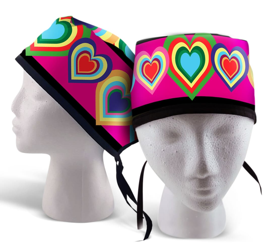 Formas, siluetas, corazones, azul, rojo, verde.