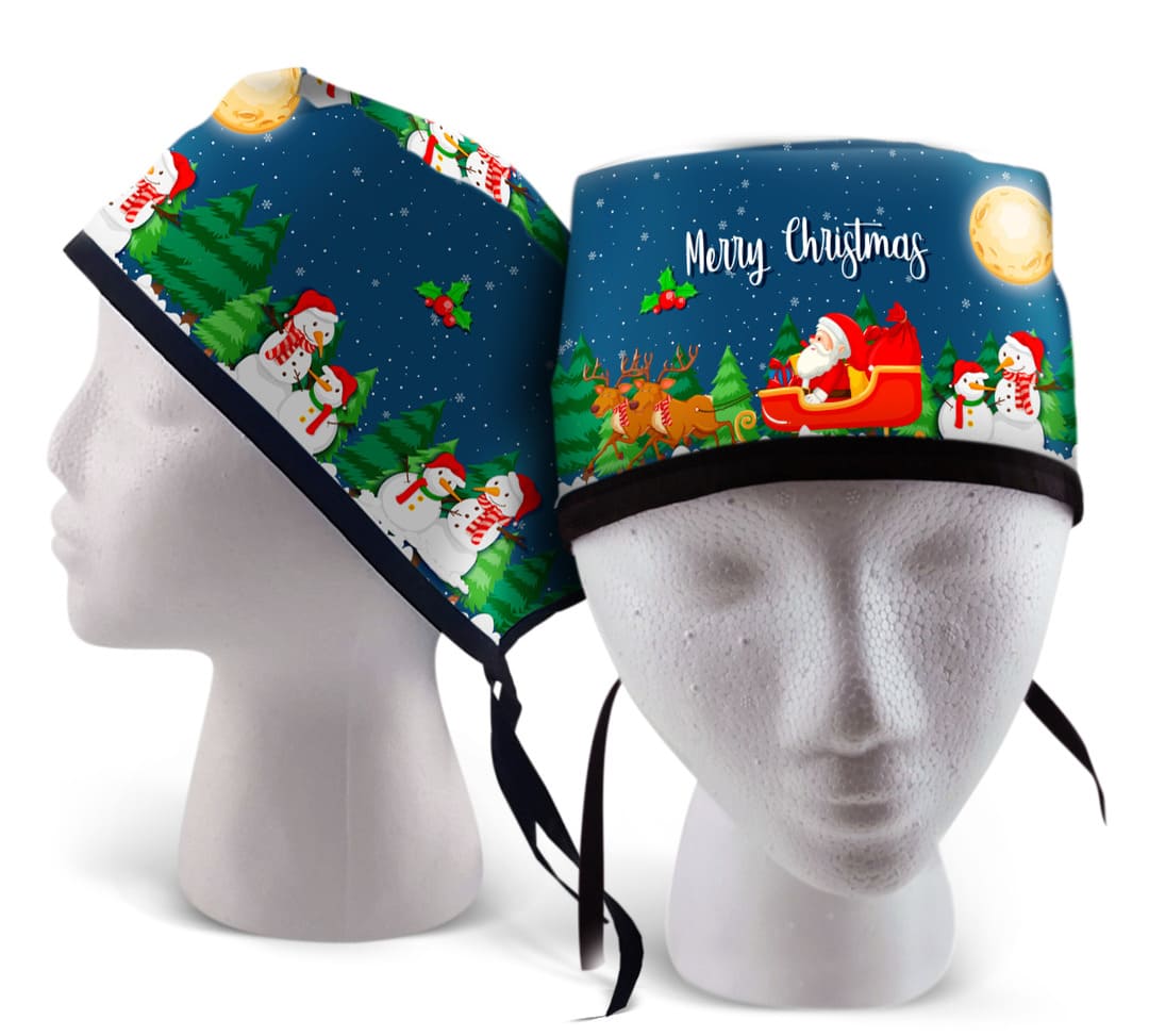 Navidad, árboles de navidad, muñecos de navidad, copos, luna, gorros, bufandas.