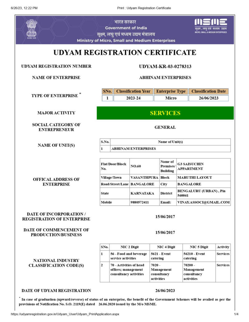 what is udyam registration