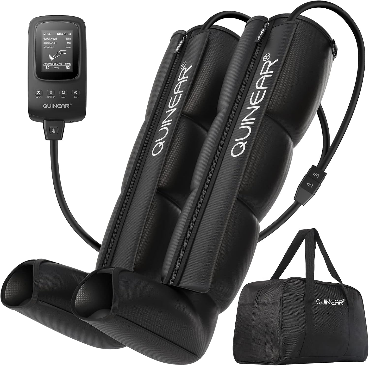 QUINEAR Air Compression Recovery System, Professional Sequential Device for Massage Therapy, Foot and Leg Recovery Boots to Improve Circulation for Athletes, FSA-HSA Eligible (Medium) image