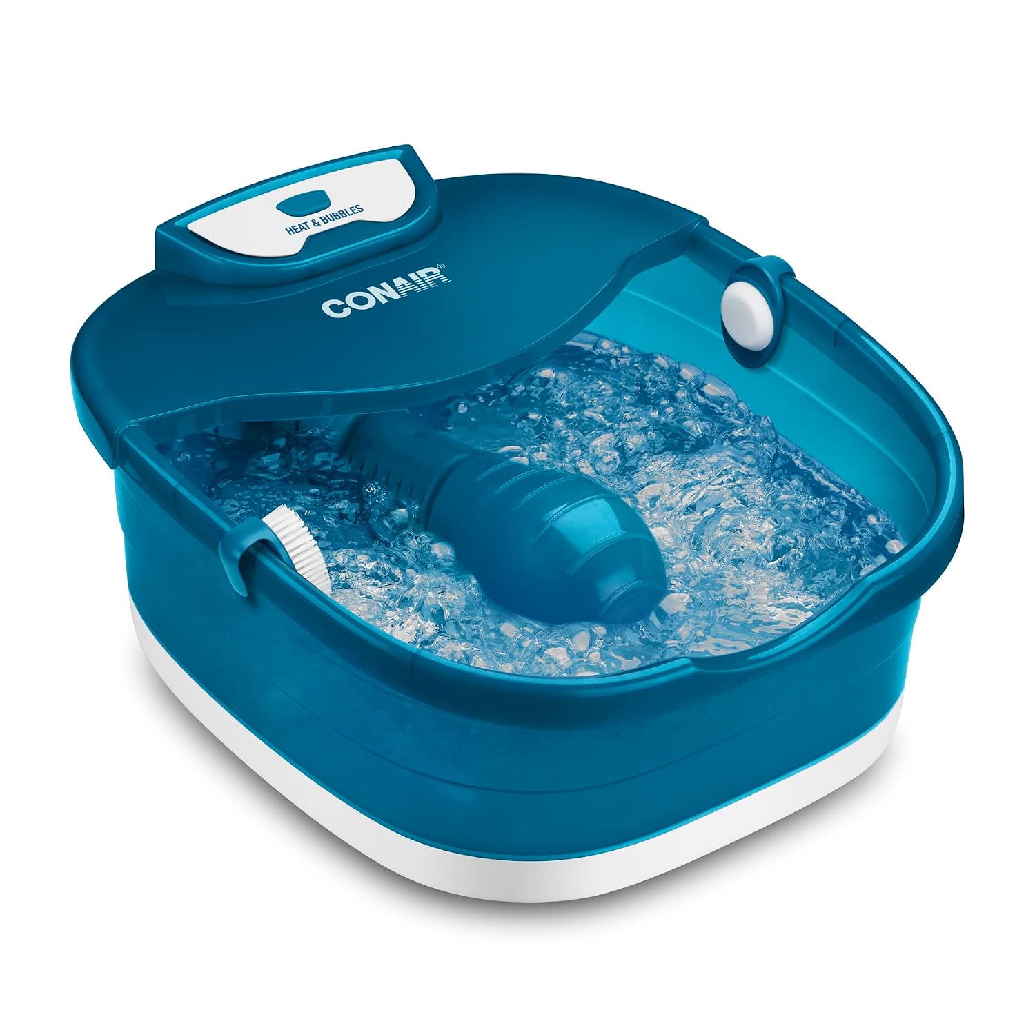 Conair Pedicure Foot Spa Bath with Heat reaching 104 Degrees, Massaging Foot Rollers, Soothing Bubbles, Pumice Stone and Nail Brush Included image