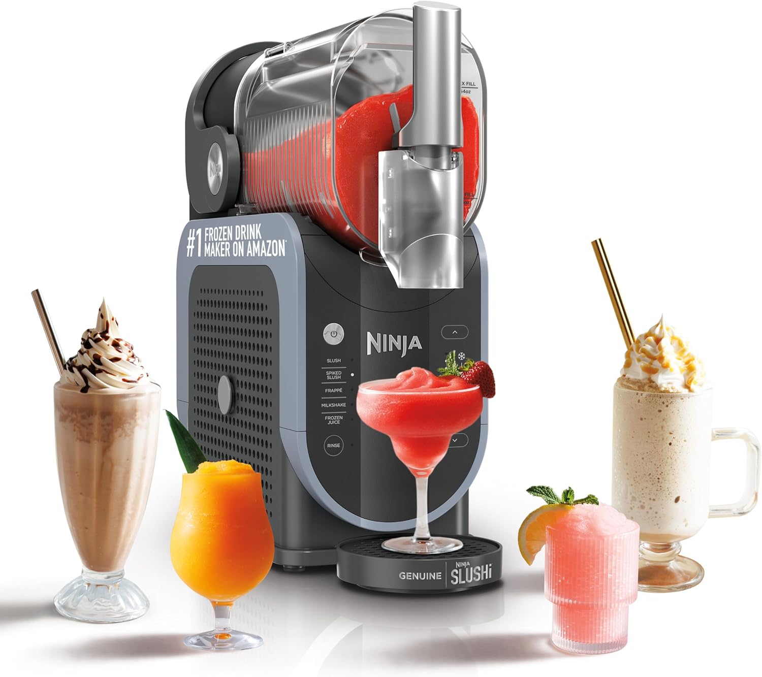 Ninja SLUSHi with RapidChill Technology, 88 oz. Frozen Drink & Slushie Machine, 5 Preset Programs, Margaritas, Frappés, and More, Premium Accents, Black, FS301 image
