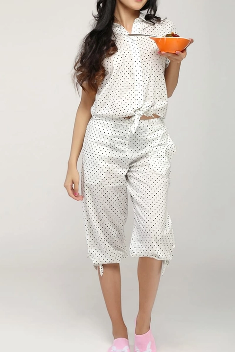 Knotted Polka Capri Set