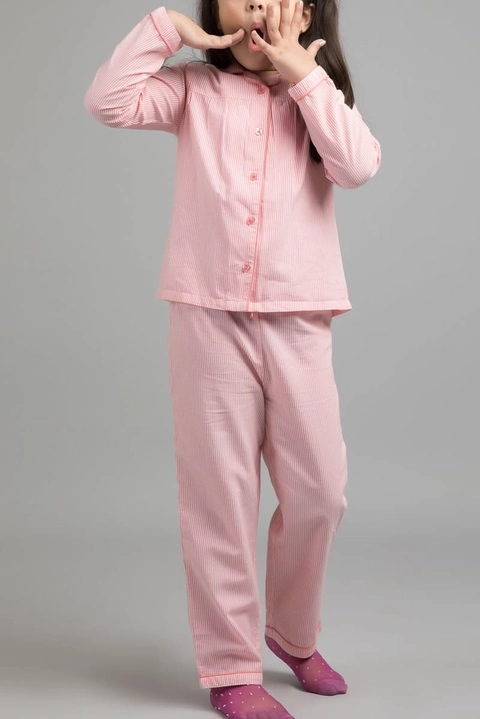 Peach Pin Stripes PJ Set