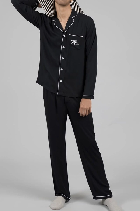 Annie Twill Black PJ Set