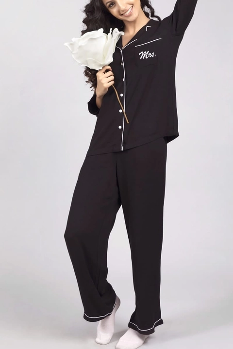 Annie Twill Black PJ Set