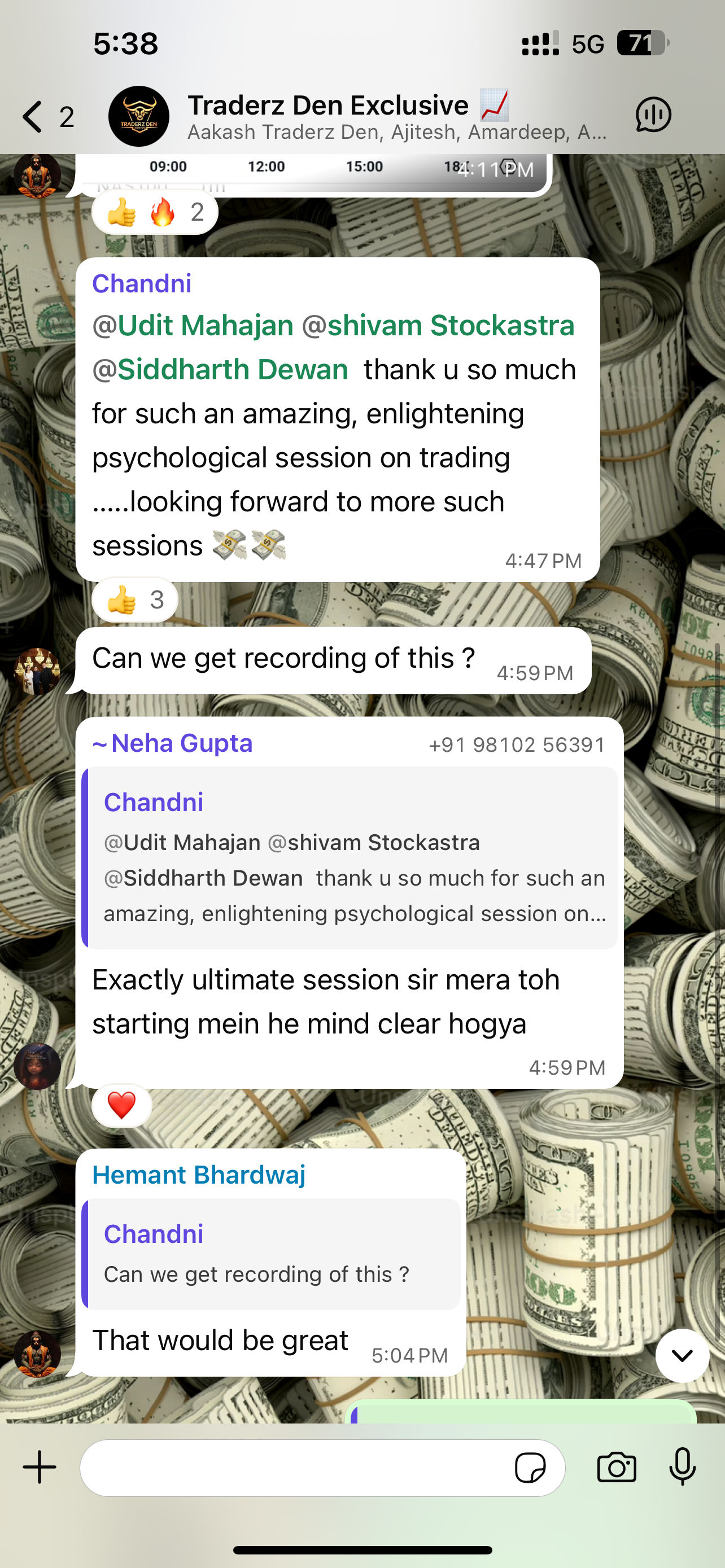 Student message supplied by Traderz Den