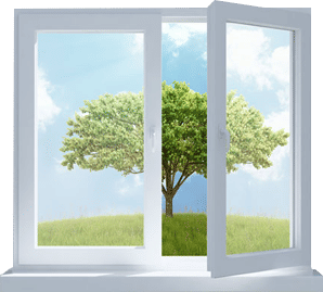 Graphic of an Open Window Looking Out to a Tree