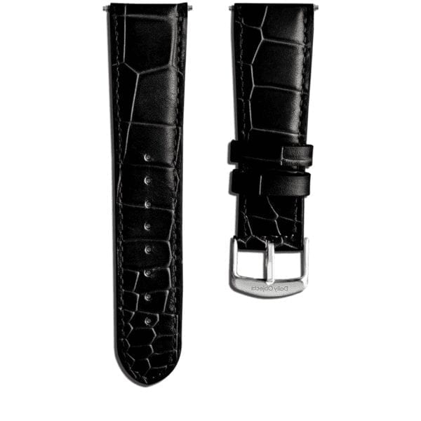 Black Croco Leather Universal WatchBand Klippik Kuwait