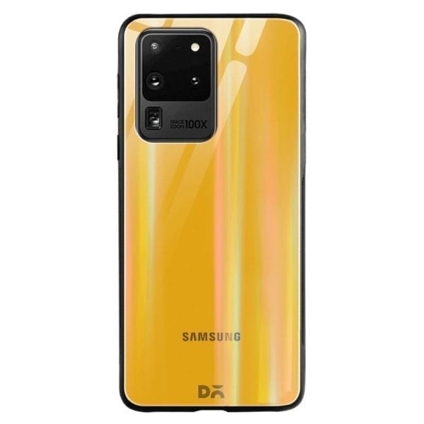 Summer Yellow Holographic Glass Case Cover for S20 Ultra | Klippik Kuwait