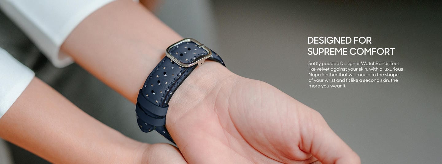 Little Navy Crosses Leather Universal WatchBand| Klippik Kuwait