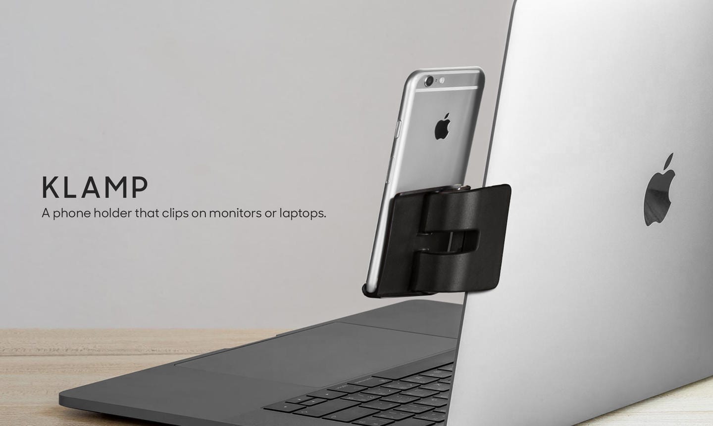 Klamp - Phone Holder For Laptop/Desktop Screen 