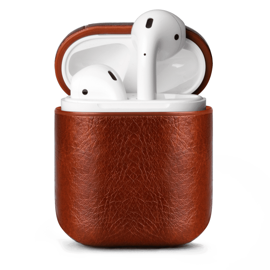 Brown Leather Airpods Case Cover | Klippik Kuwait