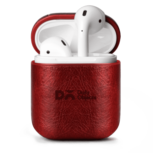 Red Leather Airpods Case Cover |Klippik Kuwait | Online