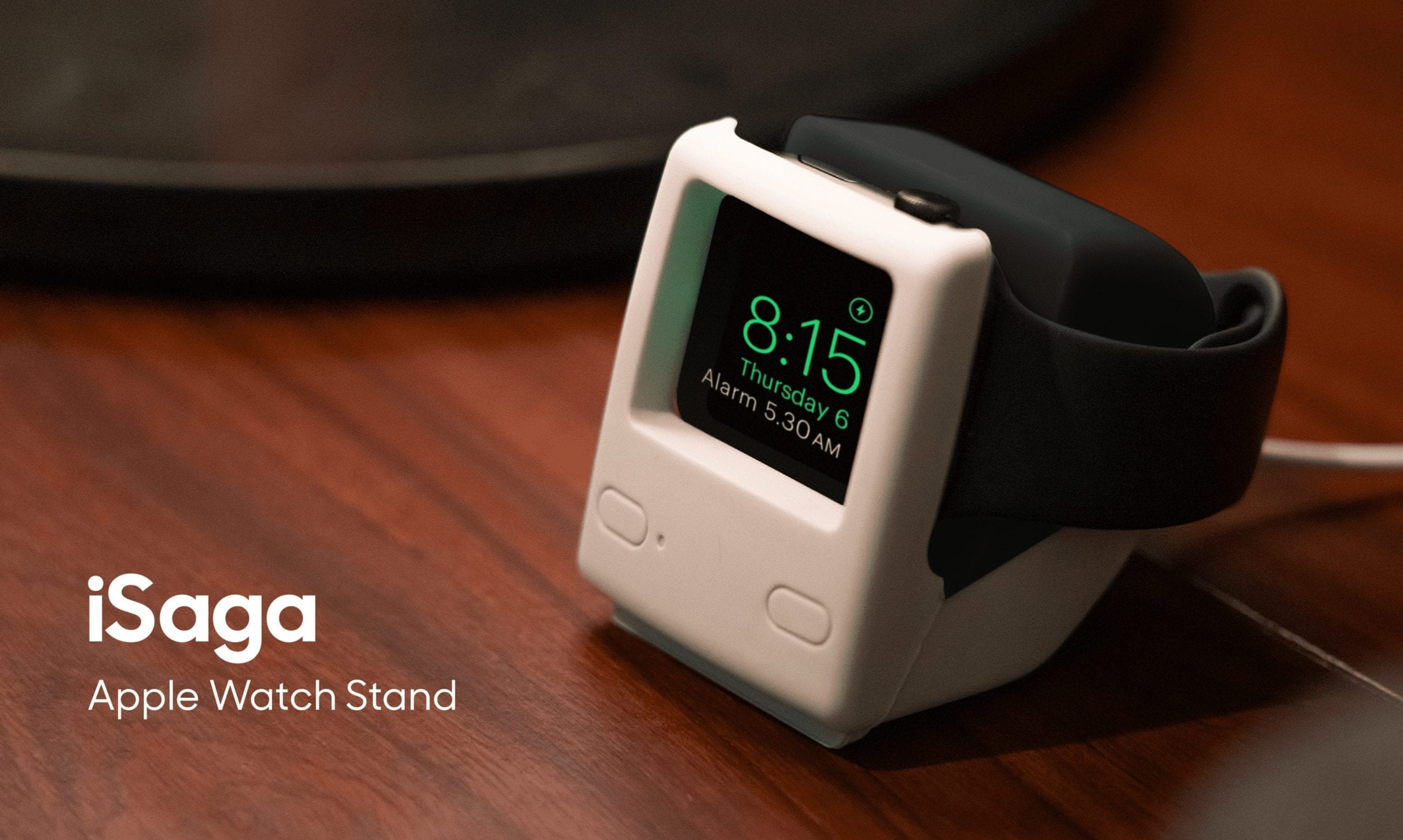 ISaga - Apple Watch Stand (Black) | Klippik Kuwait UAE Saudi