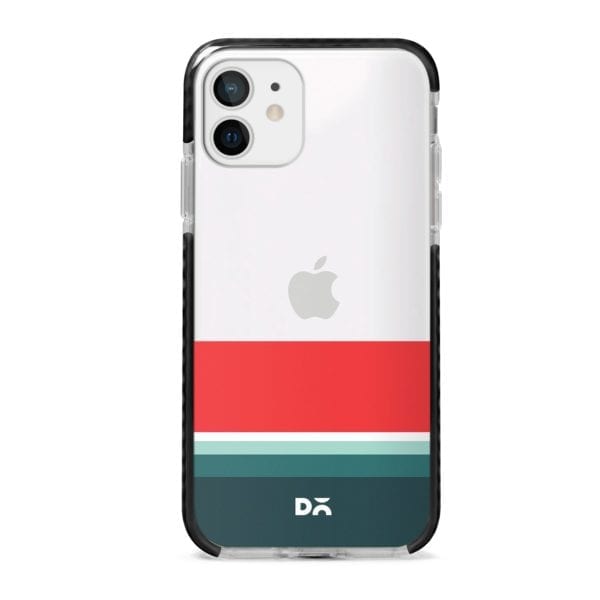 Green and Red Clear Stride Case Cover for Apple iPhone 12 Mini and Apple iPhone 12 with great design and shock proof | Klippik | Online Shopping | Kuwait UAE Saudi