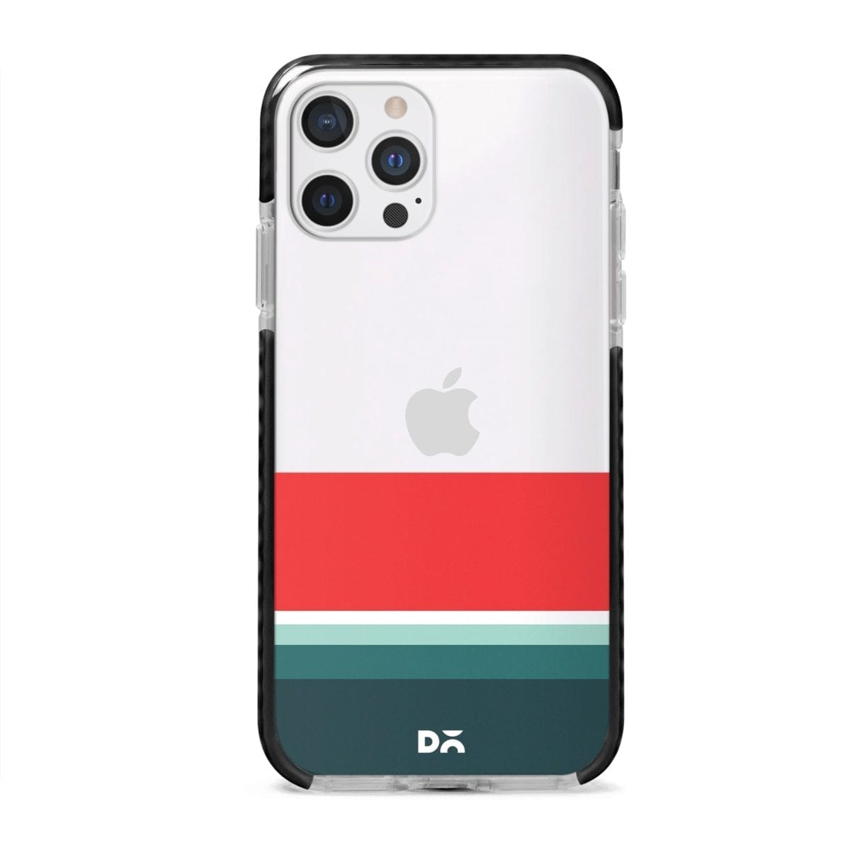 Green and Red Clear Stride Case Cover for Apple iPhone 12 Pro and Apple iPhone 12 Pro Max with great design and shock proof | Klippik | Online Shopping | Kuwait UAE Saudi