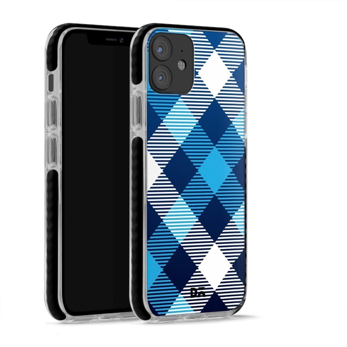 Medium Static Nightfall Checks Stride Case Cover for Apple iPhone 12 Mini and Apple iPhone 12 with great design and shock proof | Klippik | Online Shopping | Kuwait UAE Saudi