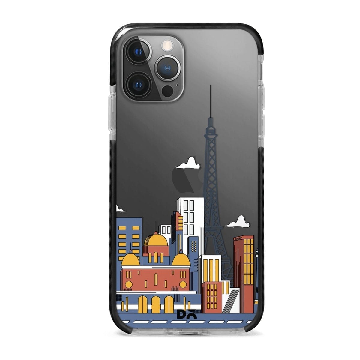 Paris Skyline Clear Stride Case Cover for Apple iPhone 12 Pro and Apple iPhone 12 Pro Max with great design and shock proof | Klippik | Online Shopping | Kuwait UAE Saudi