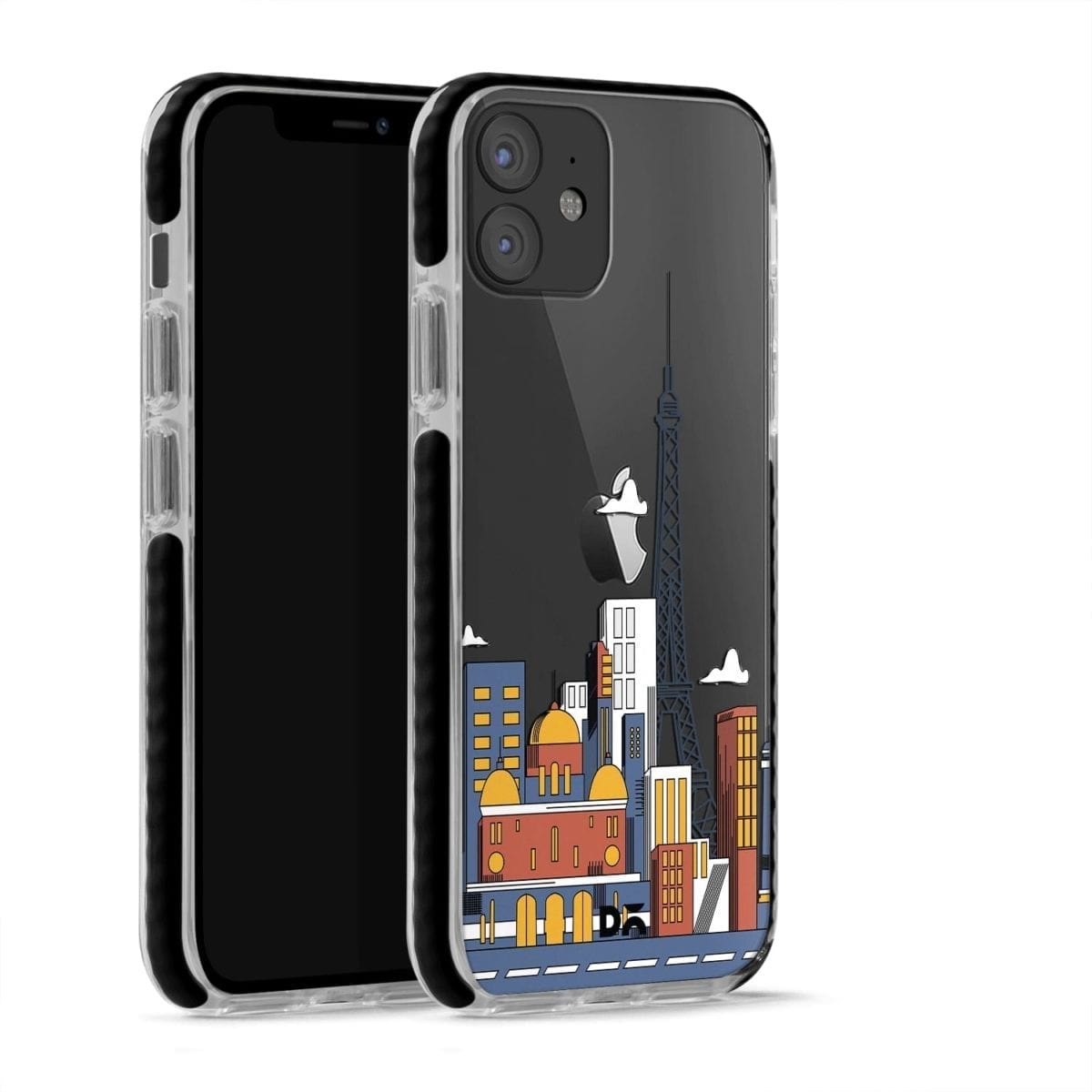 Paris Skyline Clear Stride Case Cover for Apple iPhone 12 Mini and Apple iPhone 12 with great design and shock proof | Klippik | Online Shopping | Kuwait UAE Saudi