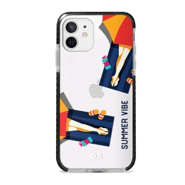 Summery Vibe Stride Case Cover for Apple iPhone 12 Mini and Apple iPhone 12 with great design and shock proof | Klippik | Online Shopping | Kuwait UAE Saudi