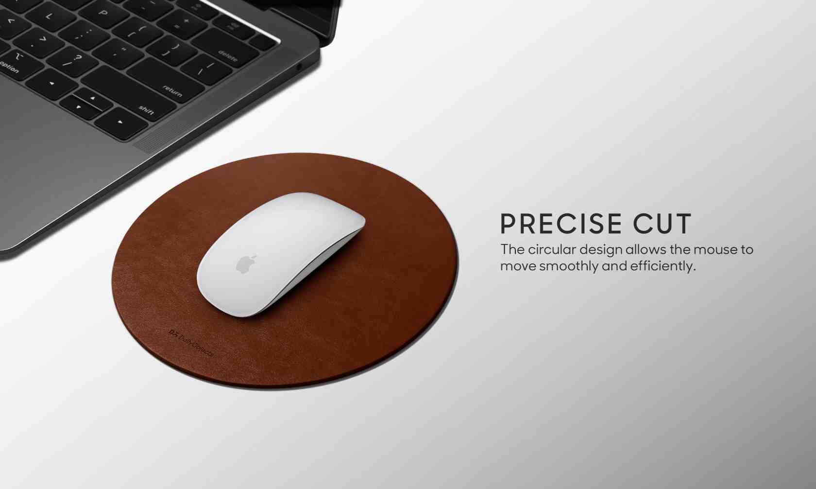 Orb Vegan Leather Mouse Pad (Tan) | Office Desk | Buy Online Kuwait UAE Saudi | KlippiK.com