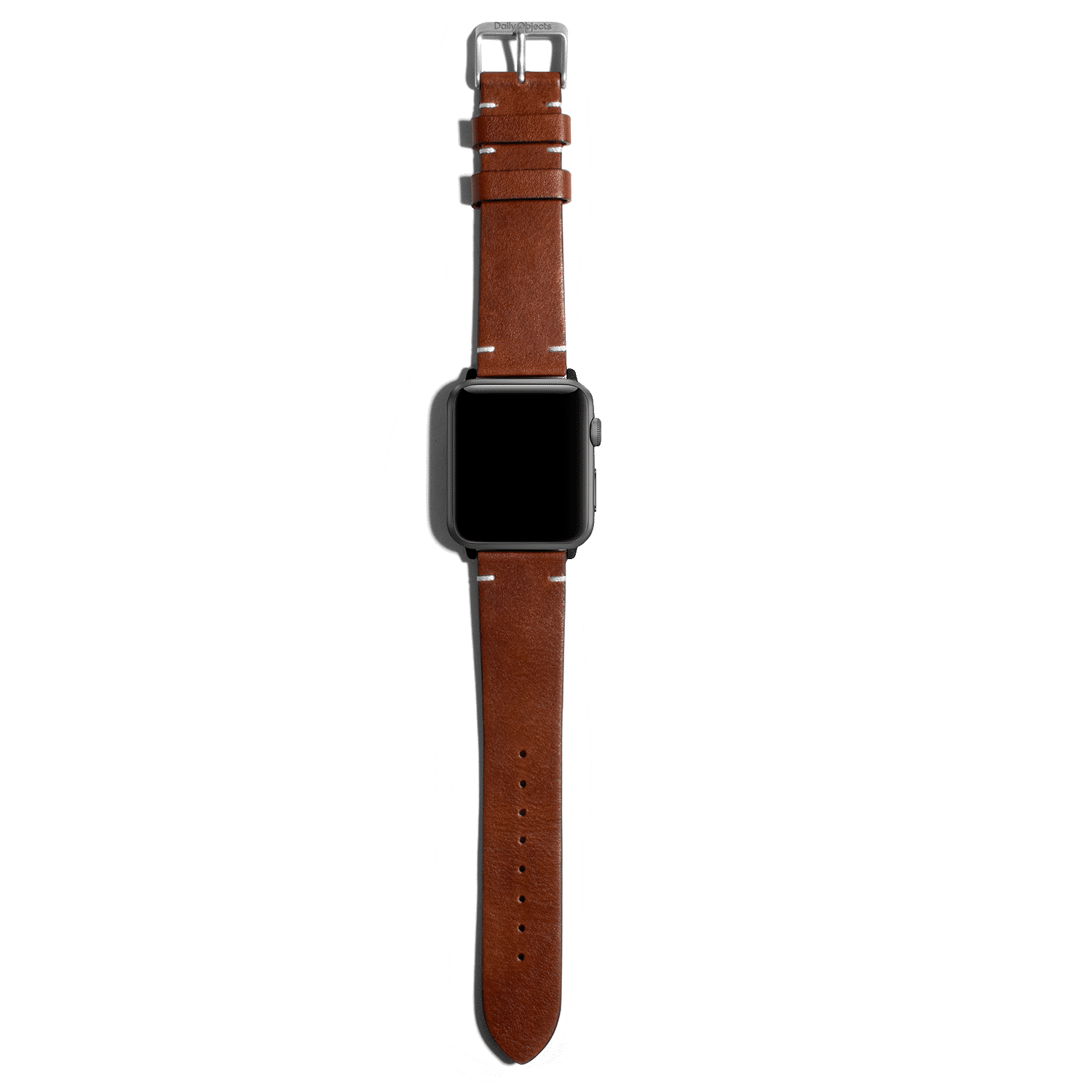 Brown Two-stitch Handmade Leather Apple WatchBand – Black 38/40mm | KlippiK Kuwait