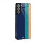 Blue Vertical Lines Glass Case for Samsung Galaxy S21 | S21 Plus | KlippiK Kuwait UAE Saudi Online Shopping