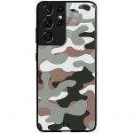 Camouflage Army Glass Case for Samsung Galaxy S21 Ultra | KlippiK Kuwait UAE Saudi Online Shopping