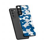 Camouflage Blue Glass Case for Samsung Galaxy S21 | S21 Plus | KlippiK Kuwait UAE Saudi Online Shopping