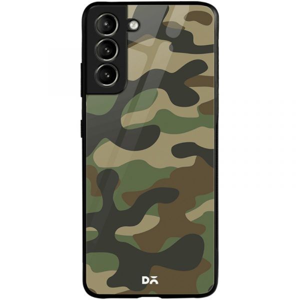 Camouflage Glass Case for Samsung Galaxy S21 | S21 Plus | KlippiK Kuwait UAE Saudi Online Shopping