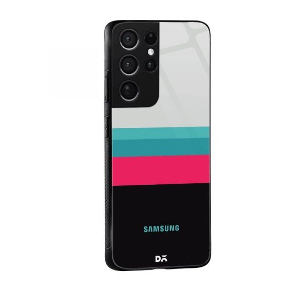 Black and White Glass Case for Samsung Galaxy S21 Ultra | KlippiK Kuwait UAE Saudi Online Shopping